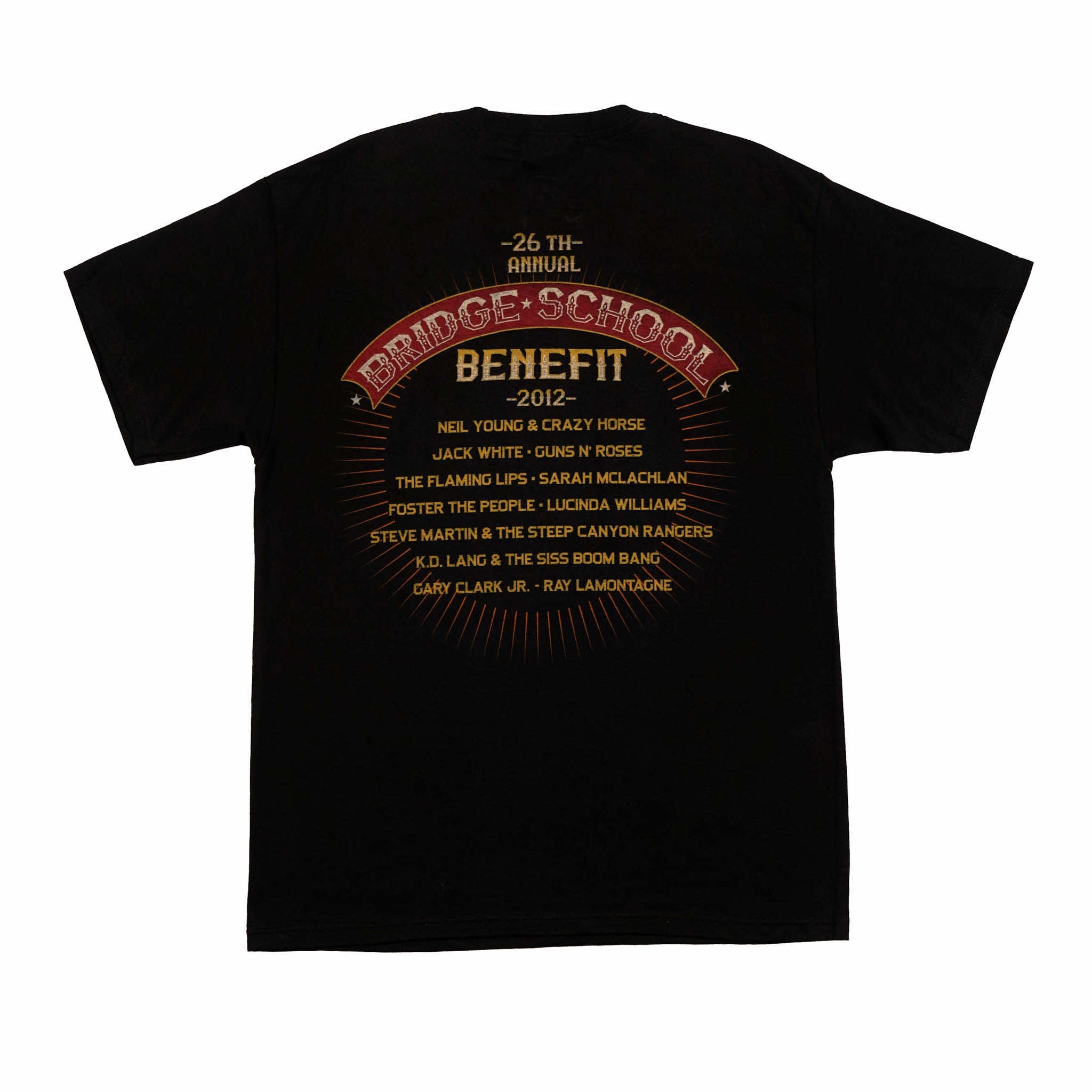 2012 - 26th Bridge School Benefit Concert Short Sleeve Tee