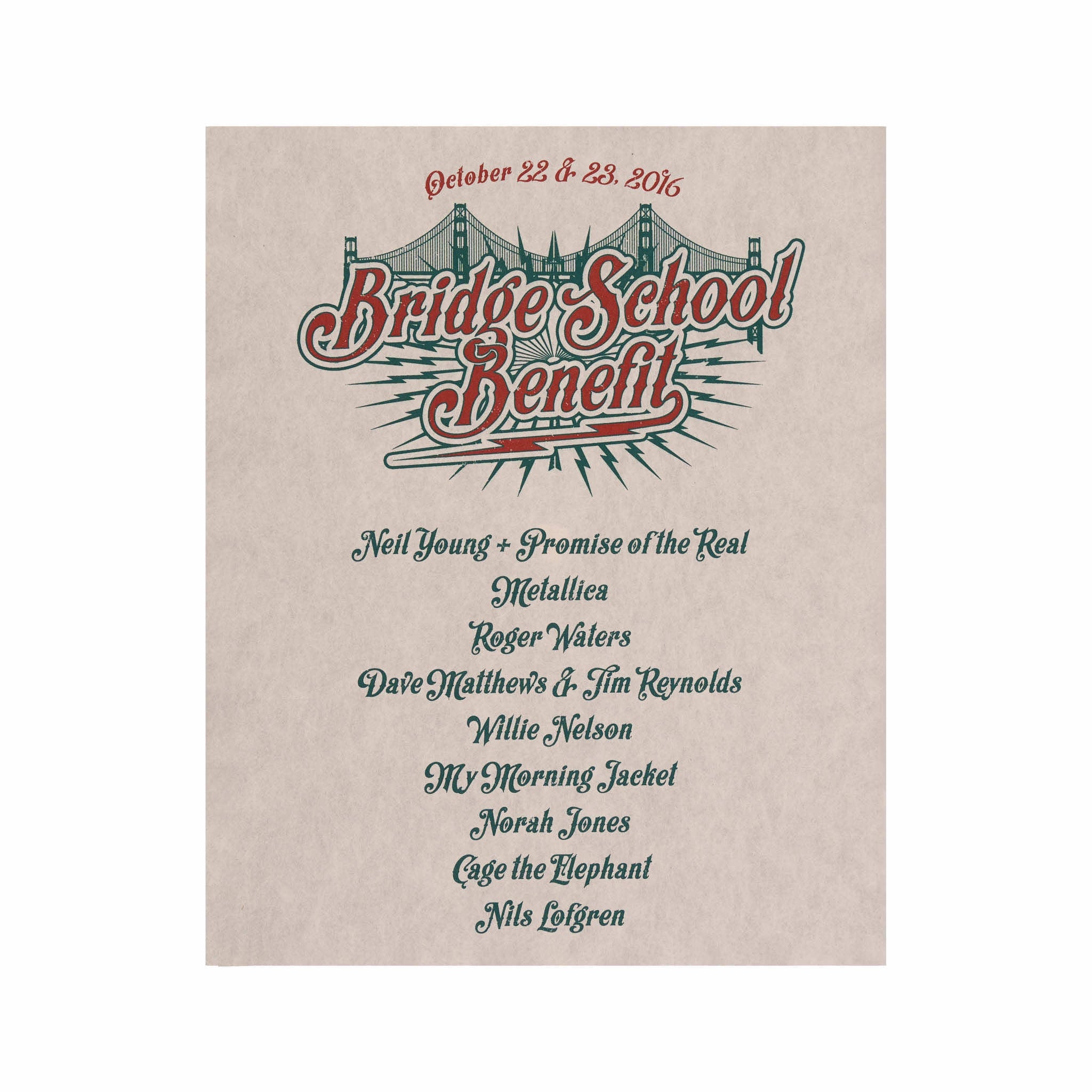 2016 - 30th Bridge School Benefit Concert pellon