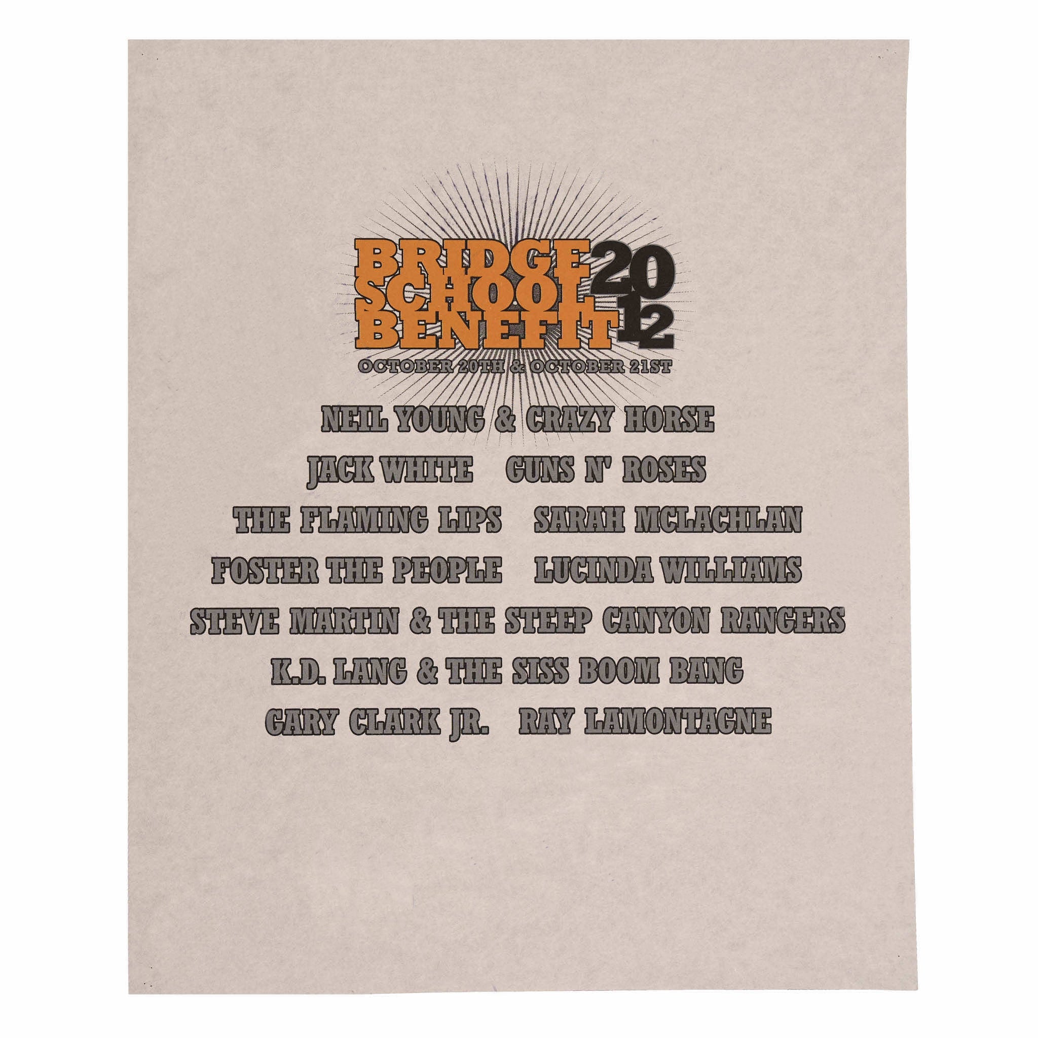 2012 - 26th Bridge School Benefit Concert pellon