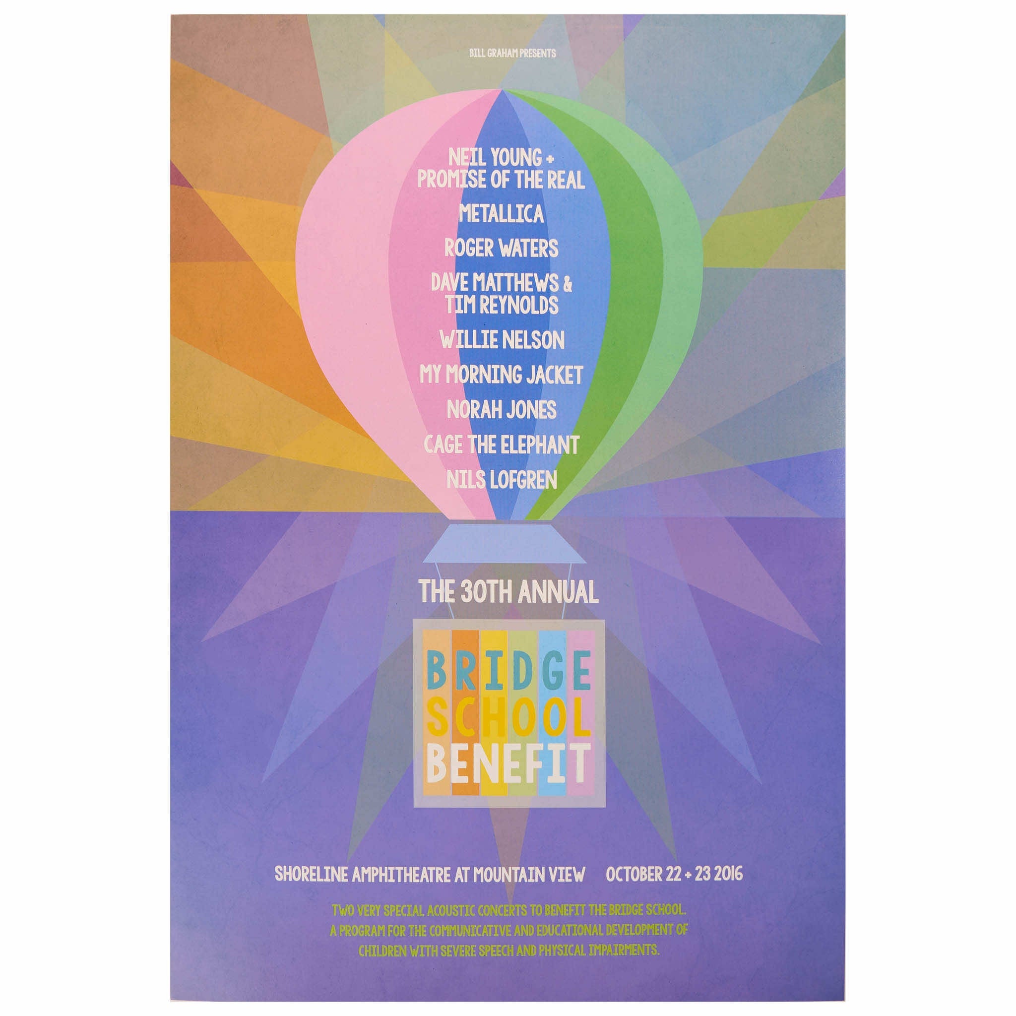 2016 - 30th Bridge School Benefit Concert poster