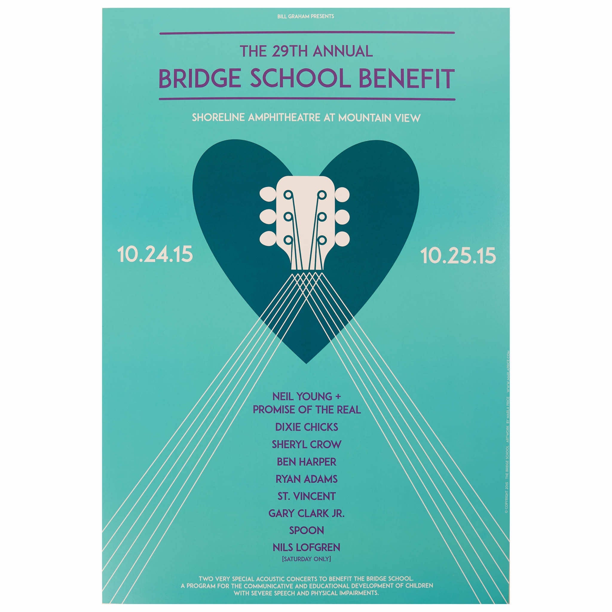 2015 - 29th Bridge School Benefit Concert poster
