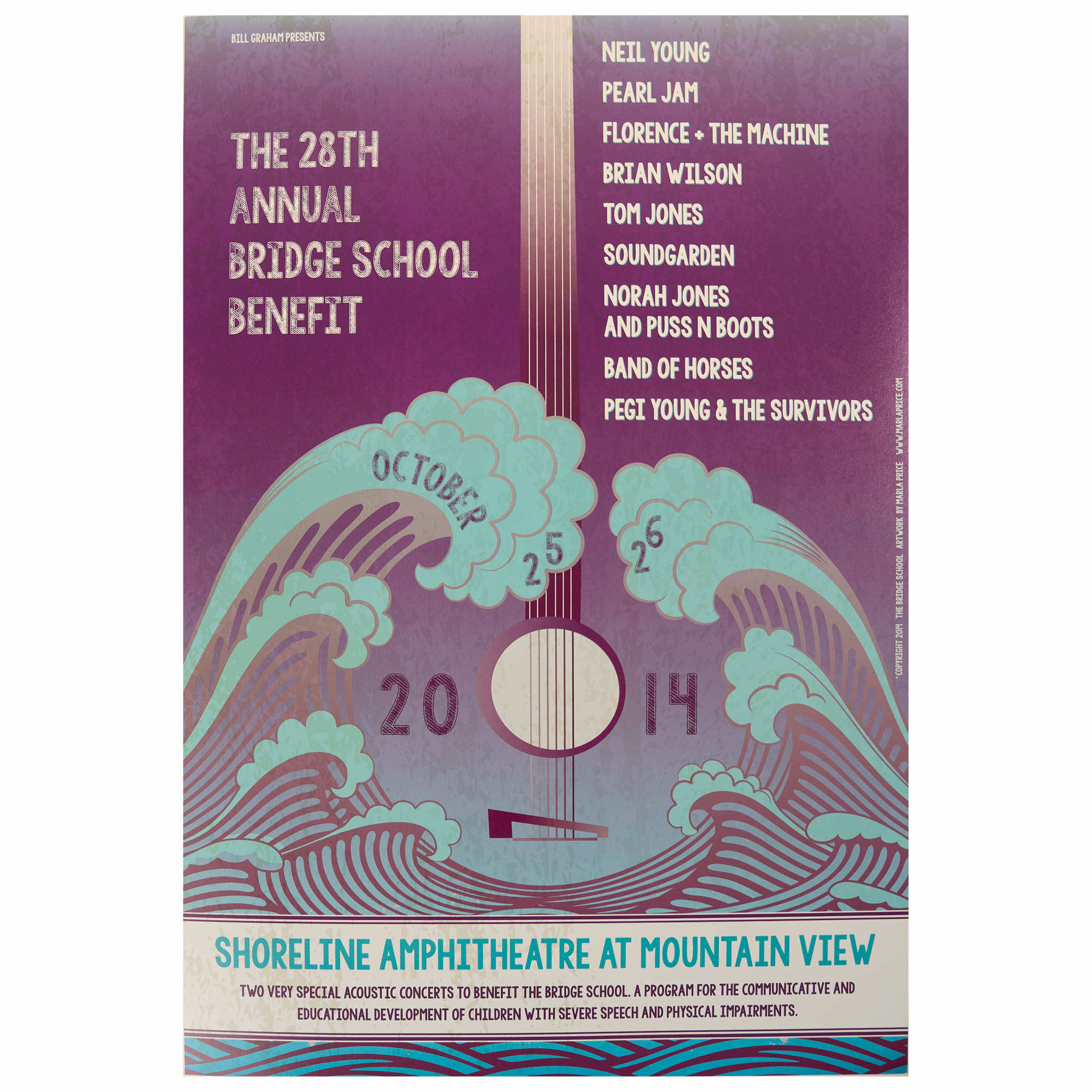 2014 - 28th Bridge School Benefit Concert poster