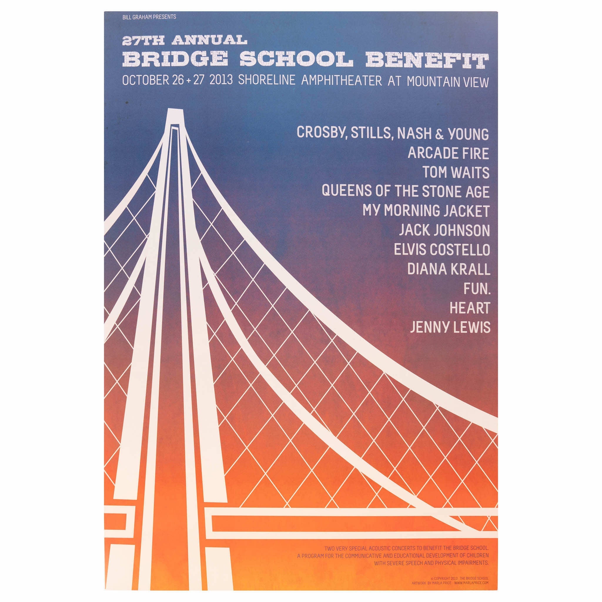 2013 - 27th Bridge School Benefit Concert poster