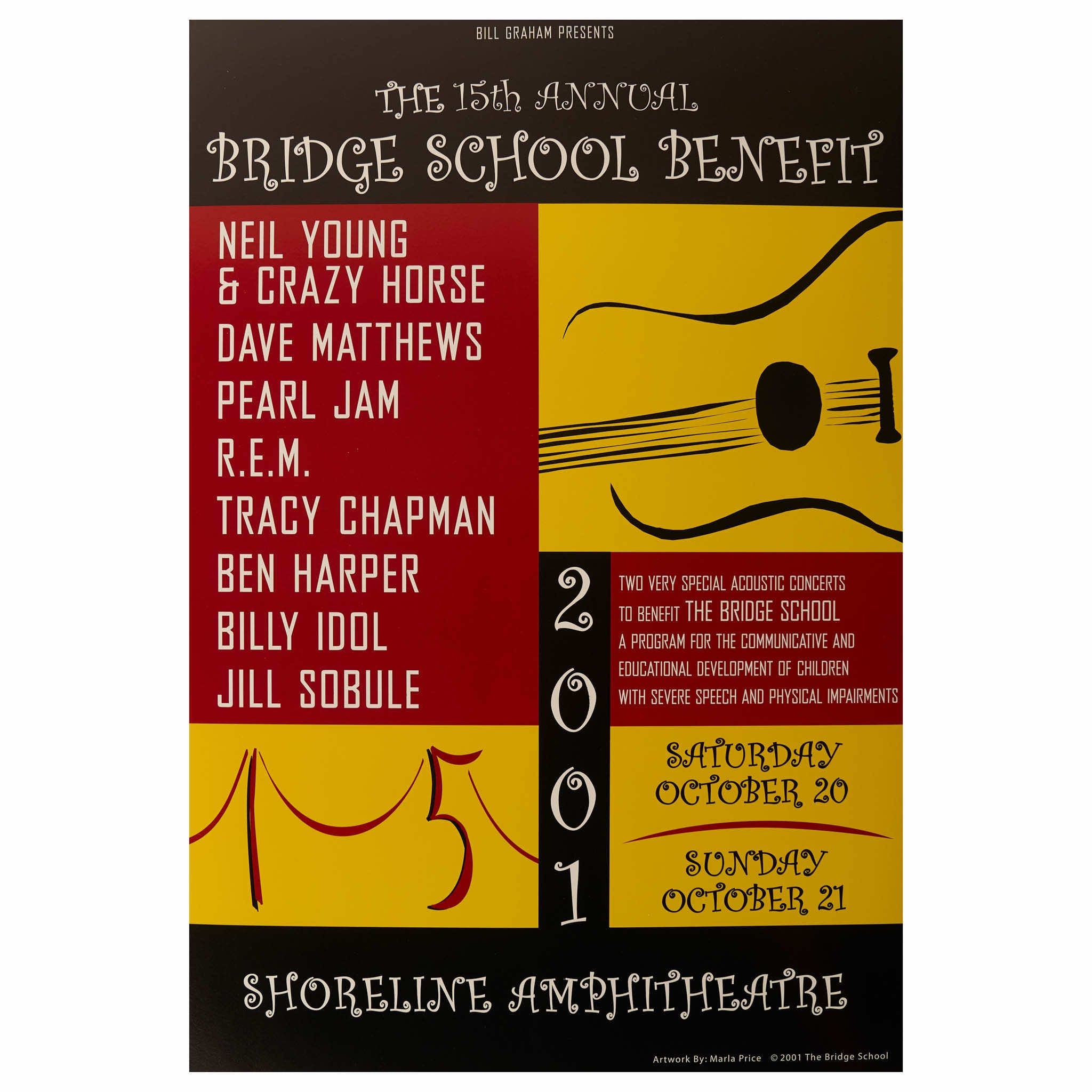 2001 - 15th Bridge School Benefit Concert poster